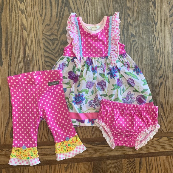Matilda Jane Other - Baby dress with diaper cover and matching leggings